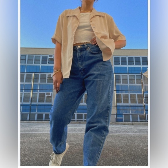 J CREW VINTAGE High waist cotton tapered loose fit womans boho trendy jean 34 - Picture 1 of 12